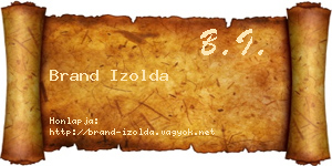 Brand Izolda névjegykártya