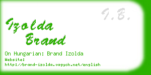 izolda brand business card